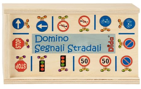 Dida - Dominospel för barn 28 kort | Montessorispel 3 år och äldre | Domino i trä