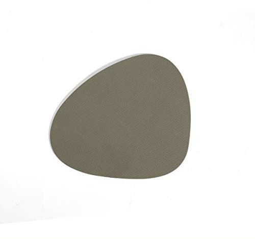 LindDNA 982492 Curve Dessous de Verre en Cuir Nupo recyclé Vert armée Taille Unique 11 x 13 cm