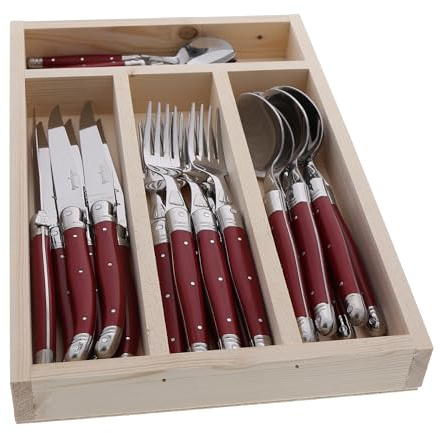 Jean Dubost JD07-13152.RED 24 stycken Everyday platt ware set bestick, stål, flerfärgad
