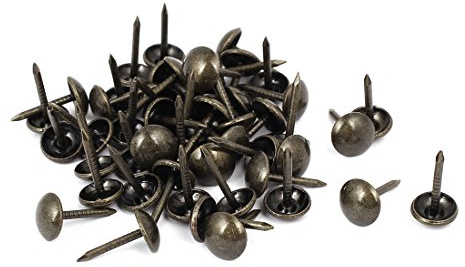 sourcing map 50Stk.Ledersofa 8mm x 15mm runder Kopf Polsternagel silber