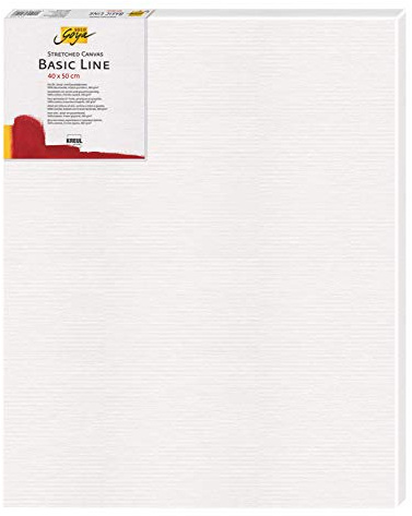 Kreul 64050 – Solo Goya Stretchad duk Basic Line, kilram ca. 40 x 50 cm, grundad med bomullscanvas, perfekt för olja, akryl och gouachfärger, färgglad