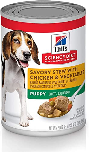 Hill's Science Diet Puppy Wet Dog Food, Chicken & Vegetables, 12.8 oz. Cans, 12-Pack
