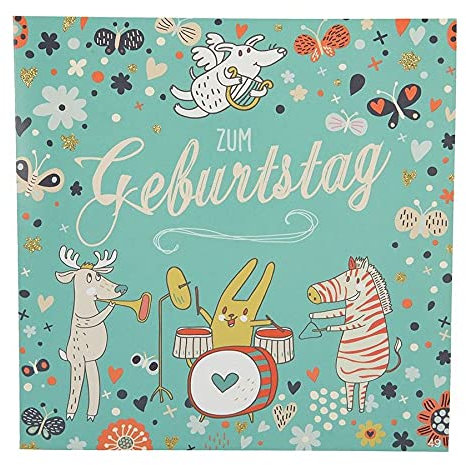Depesche 3868.049 Glückwunsch-Karte zum Geburtstag (neutral), ansprechende Geburtstagskarte mit Musik und passendem Spruch, mit Innentext und Umschlag, 17 x 16,5 cm