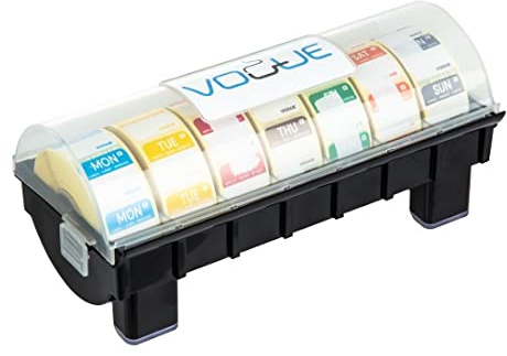 Hygiplas ablösbare farbcodierte Lebensmittel-Etiketten mit 1-Spender - Etiketten für die ganze Woche zur Küchenorganisation und Lagerung GH473