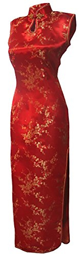7Fairy Women's VTG Asian Red Long Chinese Wedding Dress Cheongsam Size 4 US