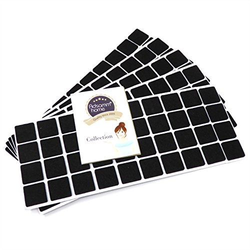Adsamm® / 200 x Selbstklebende Filzgleiter/Schwarz / 25x25 mm/Quadratisch/Möbelgleiter aus Filz mit 3.5 mm Stärke/Möbel- und Bodengleiter