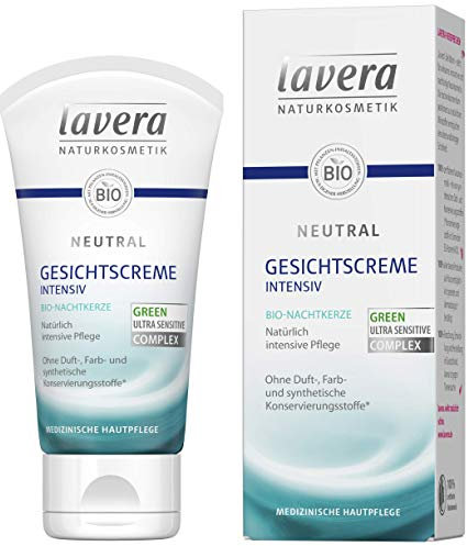 lavera Neutral Gesichtscreme - Bio Nachtkerze - Intensive Pflege - Beruhigt gereizte Haut - Neurodermitis - Medizinische Hautpflege - Bio Pflanzenwirkstoffe - Naturkosmetik - Gesichtspflege ,1 × 50 ml