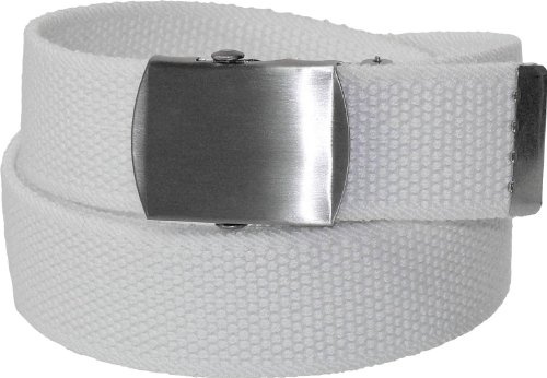 Harrys-Collection Damen + Herren Elastischer Stoffgürtel in 35mm Breite!, Farben:weiss