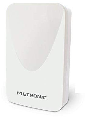 Metronic 415985 Antenne d'extérieur Amplifiée Plate - Blanc - 43 dB - Filtre 4G - 4K HD