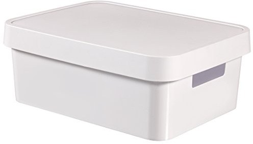 Curver 04752-n23-00 Infinity-White-Aufbewahrungsbox aus Kunststoff mit Deckel, 27 x 36,3 x 13,8 cm, 11 Liter