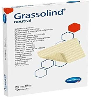Hartmann0 Grassolind Compresse Pack de 10 Pansements Gras Neutres 7,5 cm x 10 cm