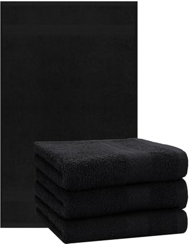 Betz Premium Handtuch Set 4-teilig – 4× Handtücher 50×100 cm, 100% Baumwolle 470 g/m², weich & saugstark, Oeko-TEX® Farbe schwarz
