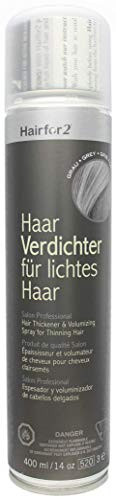 Hairfor2 Haarverdichtungsspray gegen lichtes Haar | Haarpuder | Streuhaar | Haarauffüller | Haarausfall | Haarverdichter (400ml, Grau)
