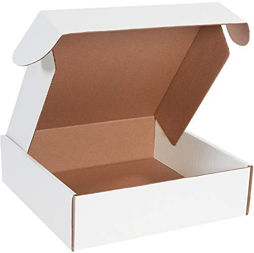 Box USA 14 Deluxe Shipping Boxes 14L x 14W x 4H, 50-Pack - White Box Mailers for Packaging, Storage, Gifts or Bulk Business Orders