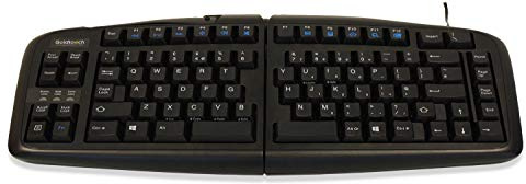 Goldtouch GTN-99UK V2 Adjustable Ergonomic Comfort Keyboard - UK Layout - PC Only (USB/PS2) - 0-30 Degree Horizontal/Vertical Adjustment, Downward Wrist Position, Soft key touch,Black