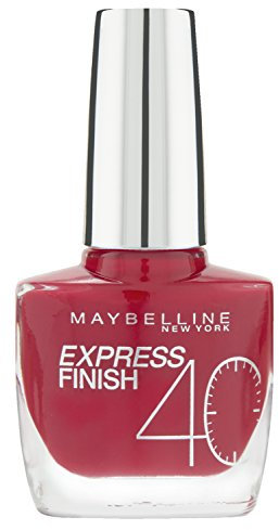Maybelline New York Make-Up Nailpolish Express Finish Nagellack Cherry/Ultra schnelltrocknender Farblack in sattem Kirschrot, 1 x 10 ml