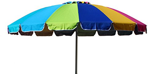 Joy Summer Ombrellone Alluminio Spiaggia Mare Giardino Arcobaleno 240 cm 16 stecche in Fiberglass