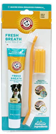 Arm & Hammer Fresh Breath Dental Kit for Dogs, Vanilla Ginger White