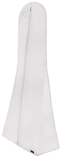 Hangerworld Extra Breiter Atmungsaktiver Kleidersack für Hochzeitskleider 183 cm x 79 cm in Weiß, Glockenförmige Kleiderschutzhülle in XXL zur Aufbewahrung von Abendkleidern und Brautkleidern