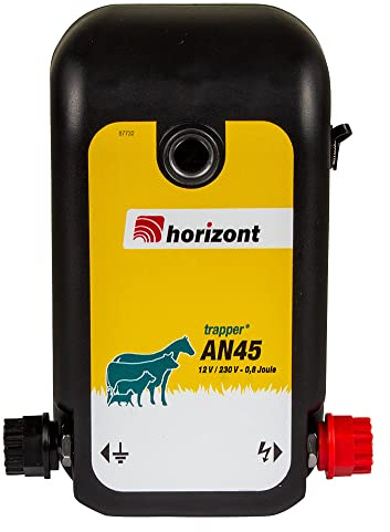 horizont Weidezaungerät 12V / 230V - trapper AN45 - für Einsteiger und Hobby-Farmer, Elektro Weidezaun, Elektrozaungerät, Weidezaun elektrisch, für kleine Zaunanlagen