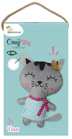 MY MANDARINE 52654O - Kit Créatif Couture Enfant - Doudou à coudre Little Couz'IN - À partir de 6 ans -TINA