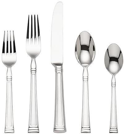 Lenox Esquire Besteck-Set, 65-teilig, 4 kg, Metallic, Silber