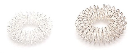 CHI-ENTERPRISE Premium Massagering Set mit Antistress-Ring für den Finger | Akupressur & Anxiety Ring | 2x Silber