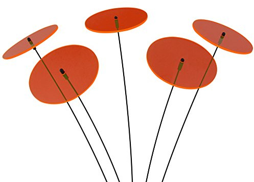 SUNPLAY Sonnenfänger-Scheiben in ORANGE, 5 Stück je 10 cm Durchmesser im Set + 35 cm Schwingstäbe