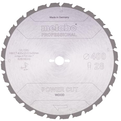 Metabo Kreissägeblatt HW/CT 400 x 30,28 FZ/FA 10 Grad, 628018000