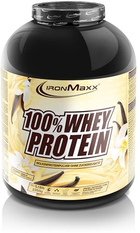 IronMaxx 100% Whey Protein Pulver 2350g - Vanille | Cremiger Eiweißshake mit BCAAs & EAAs | High Protein, Low Carb & zuckerarm | Ideal für Muskelaufbau, Diät & Fitness