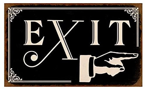 AS4HOME Blechschild - EXIT- Schild im Antik Look - Metallschild ca 38 x 23 cm Nostalgieschild Wandschschild Metall für den Innenbereich