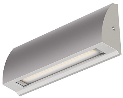ledscom.de LED Wandleuchte/Treppenlicht SEGIN für außen, IP54, flach, Downlight, grau matt, eckig, 6,3 W, 630lm, kaltweiß