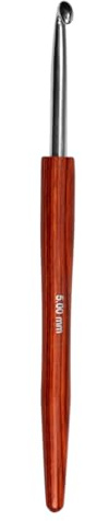 LANA GROSSA 10mm Wollhäkelnadel aus Alu mit Holzgriff