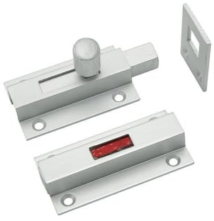 Securit Bathroom Toilet Door Aluminium Slide Bolt Lock with Indicator