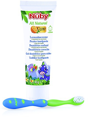 Nuby CG18045 All Natural kombipack – tandkräm och tandborste