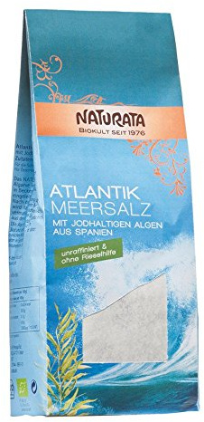 Naturata Bio Atlantik Meersalz mit jodhaltigen Bio Algen (8 x 500 gr)