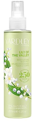 Yardley Lily of the Valley Body Mist, Lily Body Fragrance for Women with Notes of Pear and Freesia, Moisturising Body Mist with Vitamin E 200ml
