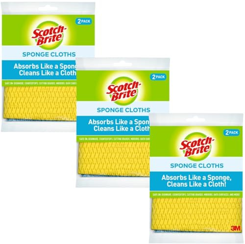Scotch-Brite Sponge Cloth, 2 Count (Pack of 6)