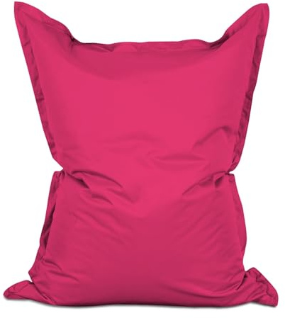 Lumaland Stor sittsäck Luxury XXL 380 liter 140 x 180 cm sittsäck för inomhus- och utomhusbruk, rosa, inomhus och utomhus XXL – 140 x 180 cm
