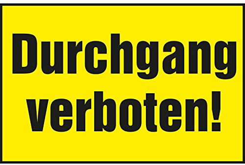 'Nota CartelProhibido Paso, 300 x 200 mm, amarillo/negro, 1 pieza