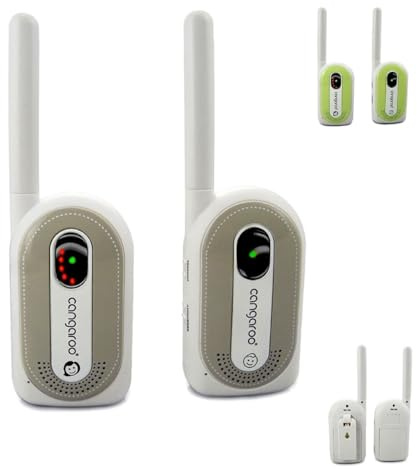 Babyphone Maternal Instinct bis 1,3 km Reichweite, Empfänger mit Gürtelclip grau