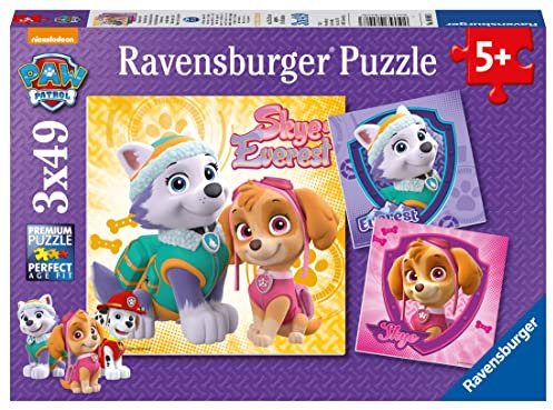 Ravensburger Kinderpuzzle - 08008 Bezaubernde Hundemädchen - Puzzle für Kinder ab 5 Jahren, Paw Patrol Puzzle mit 3x49 Teilen