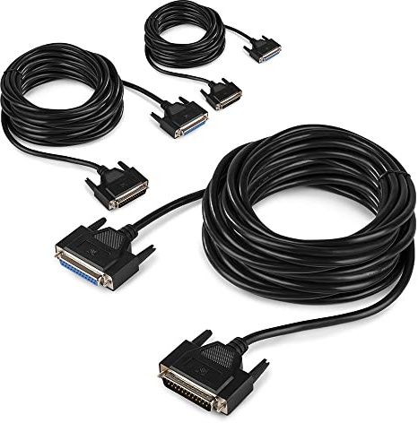 beamz Professional ILDA Laser Cable Set of 3-10m Male to Female DB25 Connectors for DJ Disco Lighting, Stage Event & Laser Show Equipment Connection