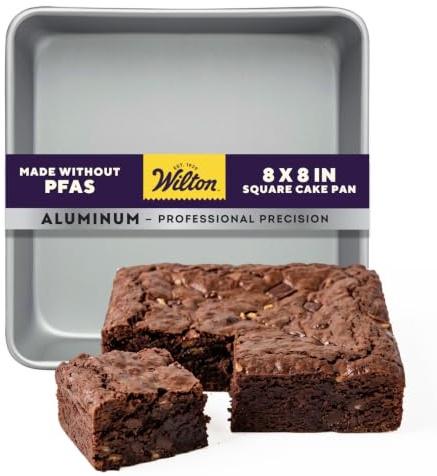 Wilton Performance Pans Backform, 20x20 cm | Quadratische Kuchenform, Gleichmäßige Wärmeverteilung, Kuchenblech, Tortenform, Kuchenbackform