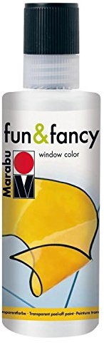 Marabu 04060004070 - Window Color fun & fancy, weiß 80 ml, Fensterfarbe auf Wasserbasis, ablösbar auf glatten Flächen wie Glas, Spiegel, Fliesen und Folie