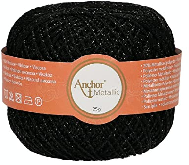 Anchor Artiste Metallic, 4716000-00342, Farbe:black, Häkelgarne