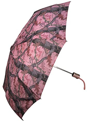 Rivers Edge Products 40 Automatic Windproof Umbrella - 12 Folded-Size Compact Umbrella with Pouch - Portable Parasol for Work, Car, Travel, Golf, Hunting, Fishing, Beach - Pink