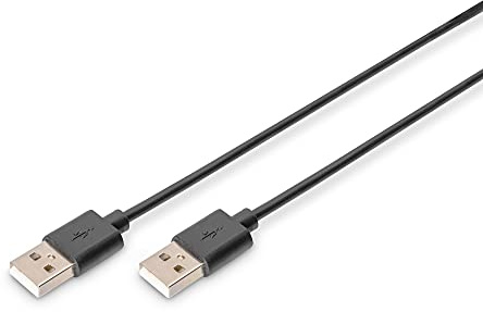 DIGITUS USB 2.0-kabel – 3 m – USB-A till typ A – 480 Mbps – för datorer, bärbara datorer, hubbar – svart