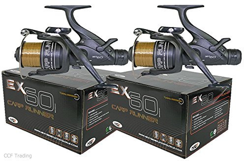 NGT EX60 Karpfen Hecht Friedfischangeln Rollen Freilaufrollen Rolle Geladen Mit 4,5 kg Linie Twin Lenker Rollen, Herausragende Balance Und Quality - 2 Reels