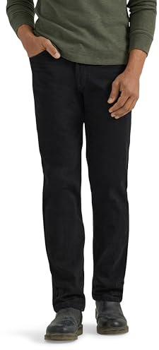Wrangler Classic - Pantalones vaqueros para hombre, de algodón, con 5 bolsillos, ajuste regular - Negro - 38W x 30L